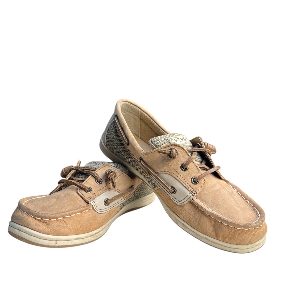 Sperry Songfish Kids Boat Shoes Casual Lace-Up Comfort Beige Sneakers Size 3M